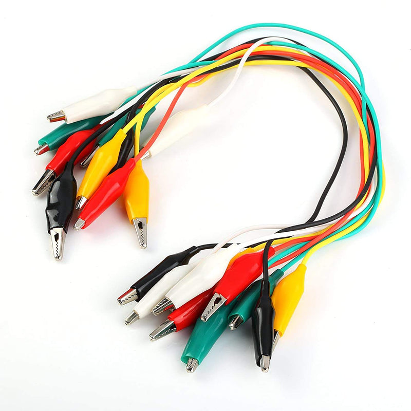 10 Pieces of Double Ended Crocodile Clips Cable Alligator Clips Wire Testing, Multi Color - Robotbanao.com