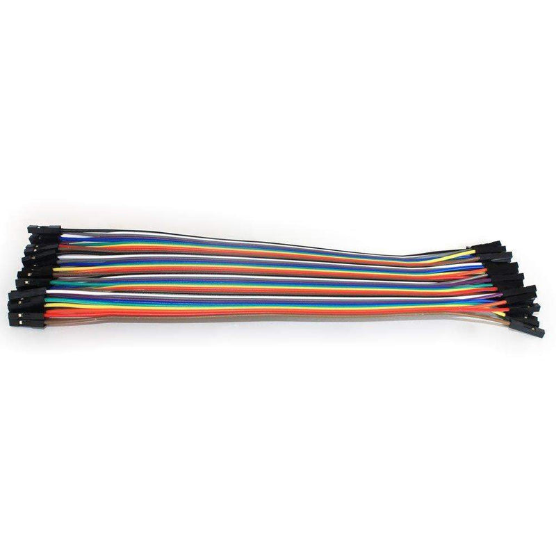 Reusable Solderless Breadboard Dupont Jumper Wires Connector for Raspberry Bot Circuit Creating Ribbon Cables Kit PCB Cable Female to Female, 20 Pieces-Robotbanao.com-