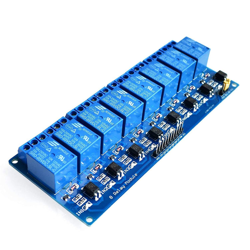 5V 8 Channel Relay Control Panel PLC Relay Module With Optocoupler, 8 Way (8 CH)Relay Module for Arduino - Robotbanao.com
