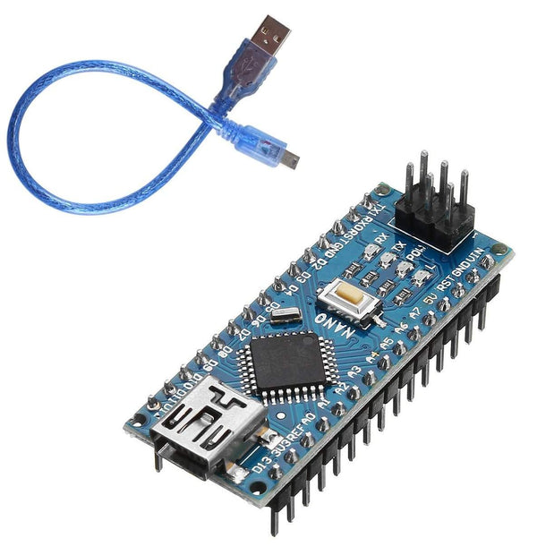 Arduino Nano V3 ATMEGA328 Compatible Board With Soldered Header &amp; Cable| Arduino projects (Soldered) - Robotbanao.com