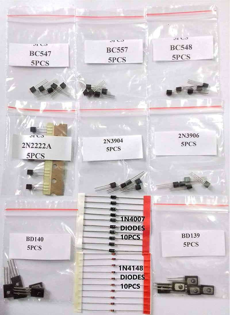 CRT Kit Capacitor-Resistor-Transistor Kit 60 Values, 310 Pcs Components Box Pack For Engineering Projects, DIY Models etc. - Robotbanao.com