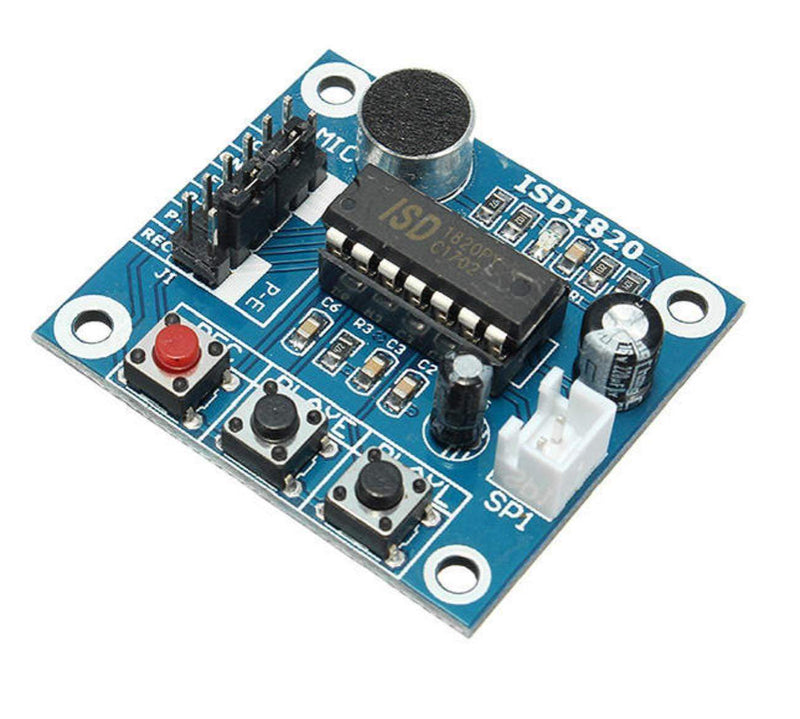 ISD1820 3-5V Voice Recording Recorder Playback Module with Mic Sound Audio Loudspeaker SCM Control Loop Play/Jog Play/Single Play Function With Microphone And 0.5W 8R Speaker - Robotbanao.com