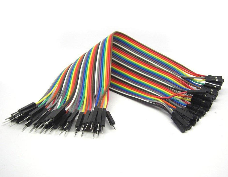 Male to Female ( M-F ) 40 Pin Dupont Jumper Wire, 40 Pieces, 20 cm - Robotbanao.com