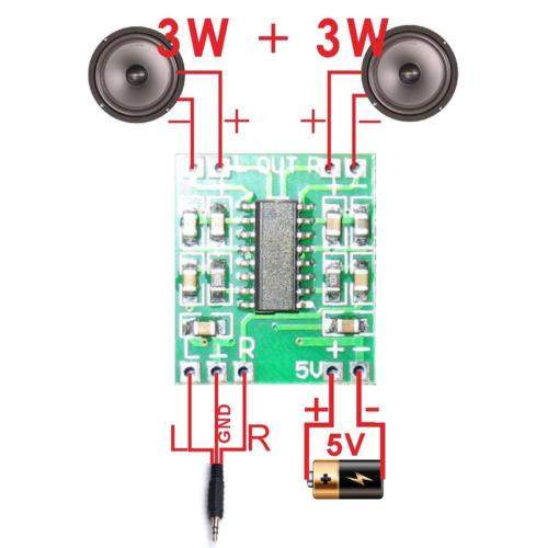 PAM8403 2x3W (3W+3W) Class D Digital Audio Amplifier Board Module 5V USB Power - Robotbanao.com