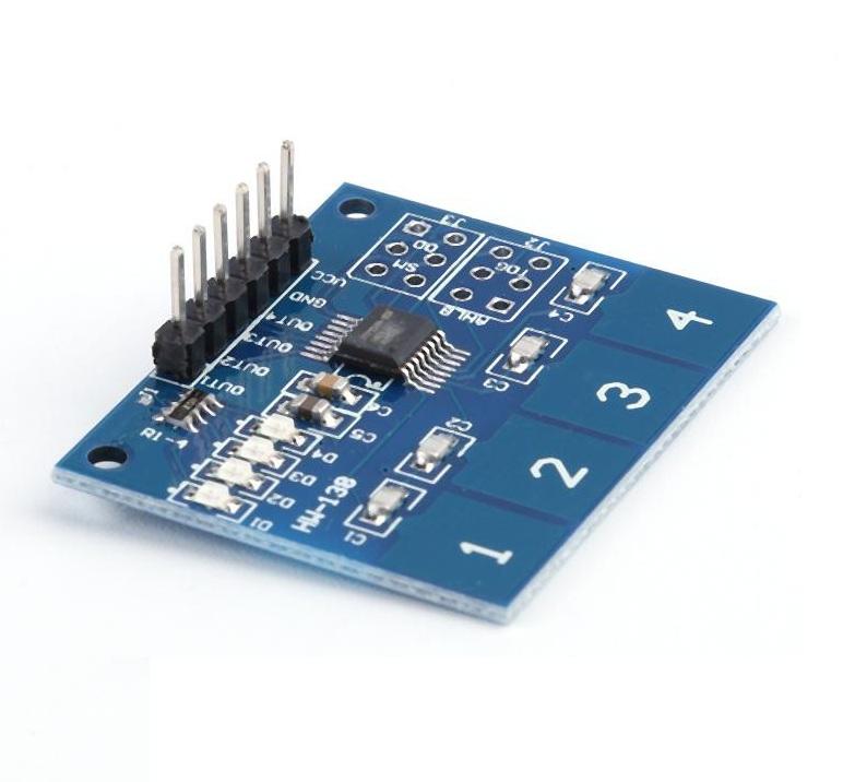 TTP224 4-way Digital Touch Sensor Module 4 Channel Capacitive Touch Switch for Arduino Best for DIY Home Automation IOT/Touch Sensor Project - Robotbanao.com