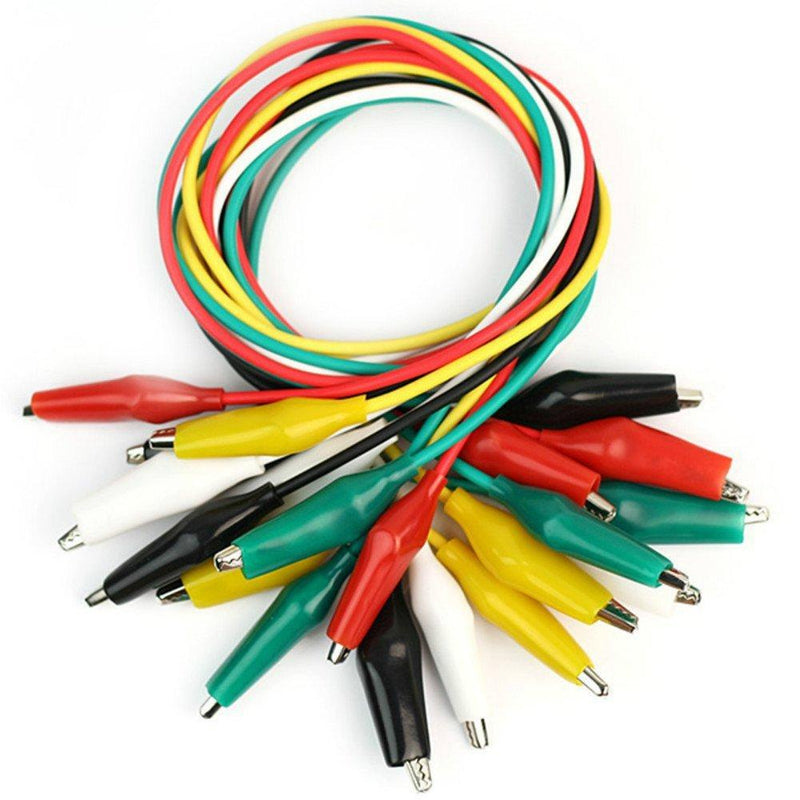 10 Pieces of Double Ended Crocodile Clips Cable Alligator Clips Wire Testing, Multi Color - Robotbanao.com