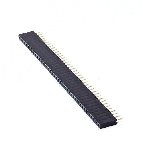 40 Pin Single Row Female Pin Header Connector Strip (2.54Mm Pitch) , Black, Pack of 10-Robotbanao.com-40 pin female header,connector,connector strip,female pin header,pins,robotics accessories,single row pin