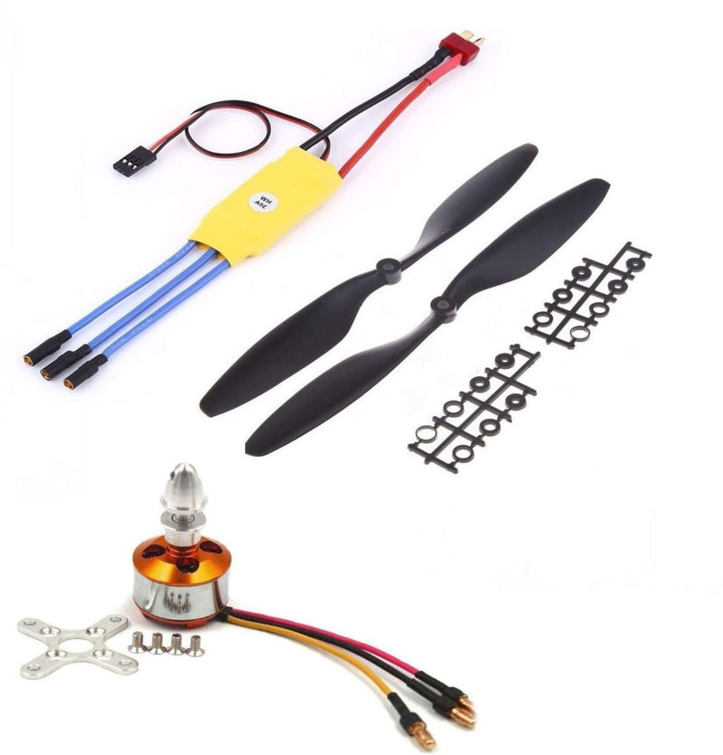 4 Pcs x A2212/10T 1400KV Brushless Motor and 30A ESC Electric Speed Controller and 1045 Propeller Set For Multi-copter - Robotbanao.com