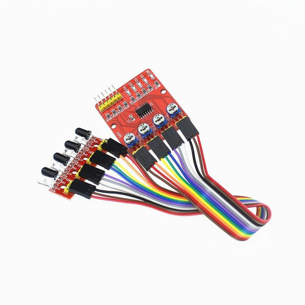 4 Way IR 4 Channel Infrared Detector Transmission Line Sensor Arduino - Robotbanao.com