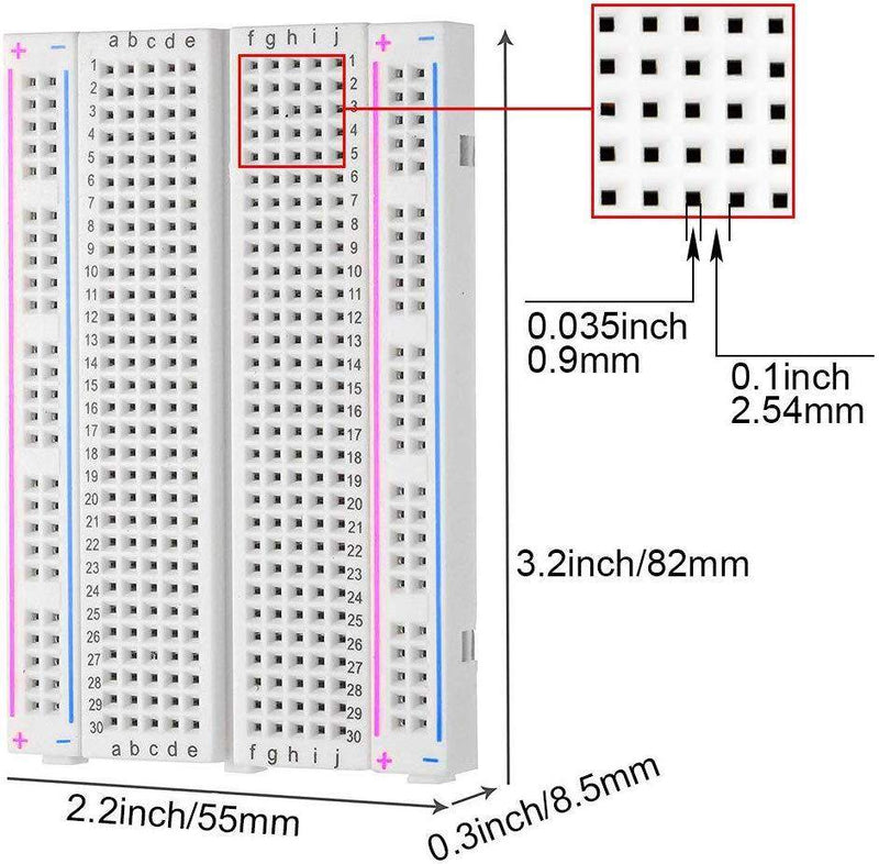 400 Tie Points Solderless Self-Adhesive Breadboard Nickel Plated Bread Board Or Solderless Pieces PCB Circuit Test Board, Project Board for DIY Projects - Robotbanao.com