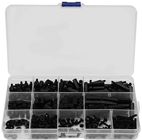 320PCS M3 Male Female Nylon Hex Spacer Standoff Screw Nut Threaded Pillar PCB Motherboard Assorted Assortment Kit