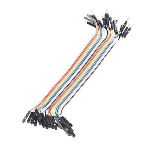 Reusable Solderless Breadboard Dupont Jumper Wires Connector for Raspberry Bot Circuit Creating Ribbon Cables Kit PCB Cable Male to Female, 20 Pieces-Robotbanao.com-