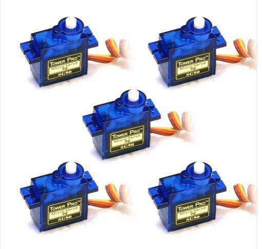 5 x TowerPro SG90 Micro Servo Motor, Blue ( 5 Pcs ) - Robotbanao.com