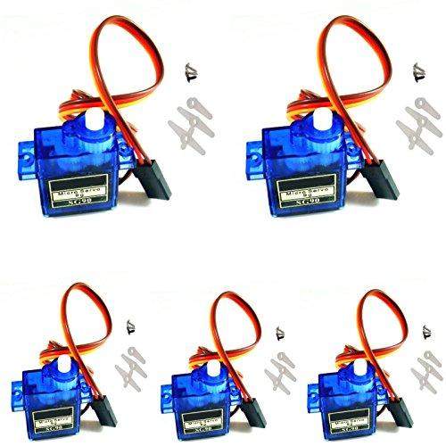 5 x TowerPro SG90 Micro Servo Motor, Blue ( 5 Pcs ) - Robotbanao.com