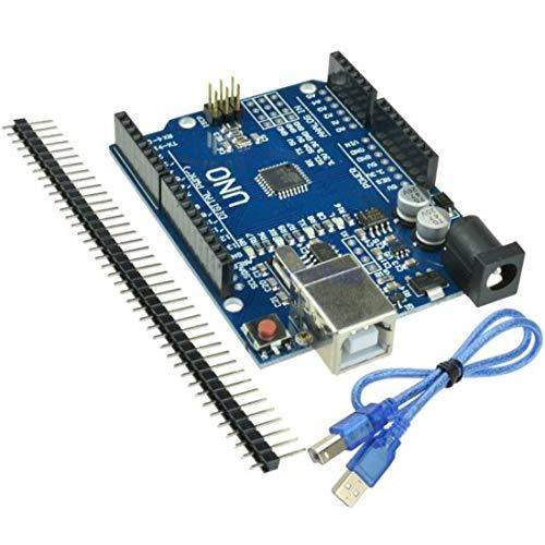 Arduino Uno R3 Development Microcontroller Board SMD Version With Cable, Blue, Pack of 1-Robotbanao.com-arduino board,Development Board,microcontroller board,robotics accessories,robotics kits,uno r3 board with usb,uno r3 smd,unor3