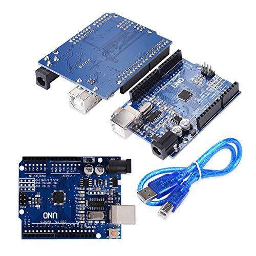 Arduino Uno R3 Development Microcontroller Board SMD Version With Cable, Blue, Pack of 1-Robotbanao.com-arduino board,Development Board,microcontroller board,robotics accessories,robotics kits,uno r3 board with usb,uno r3 smd,unor3