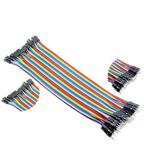 Reusable Solderless Breadboard Dupont Jumper Wires Connector for Raspberry Bot Circuit Creating Ribbon Cables Kit PCB Cable Male to Female, 20 Pieces-Robotbanao.com-