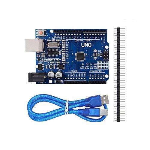 Arduino Uno R3 Development Microcontroller Board SMD Version With Cable, Blue, Pack of 1-Robotbanao.com-arduino board,Development Board,microcontroller board,robotics accessories,robotics kits,uno r3 board with usb,uno r3 smd,unor3