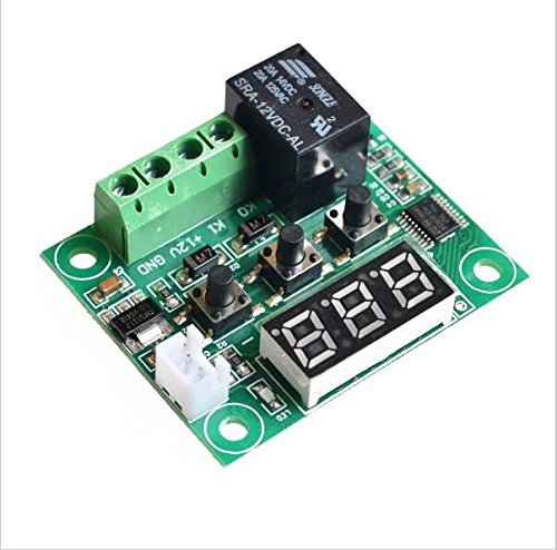 Combo of W1209 digital temperature controller with 2 piece 3inch fan + 12v 2 amp adapter + alligator clips + DC Female jack