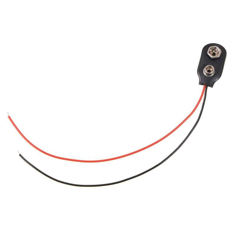 9V Battery Snap-on Connector Clip with Wire Holder Cable Leads Cord - Pack of 10-Robotbanao.com-