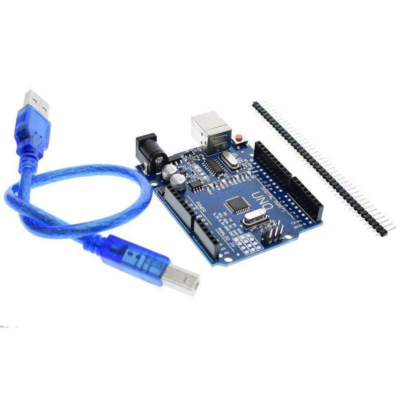 Arduino Uno R3 Development Microcontroller Board SMD Version With Cable, Blue, Pack of 1-Robotbanao.com-arduino board,Development Board,microcontroller board,robotics accessories,robotics kits,uno r3 board with usb,uno r3 smd,unor3