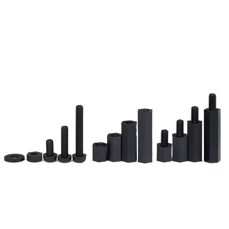 320PCS M3 Male Female Nylon Hex Spacer Standoff Screw Nut Threaded Pillar PCB Motherboard Assorted Assortment Kit