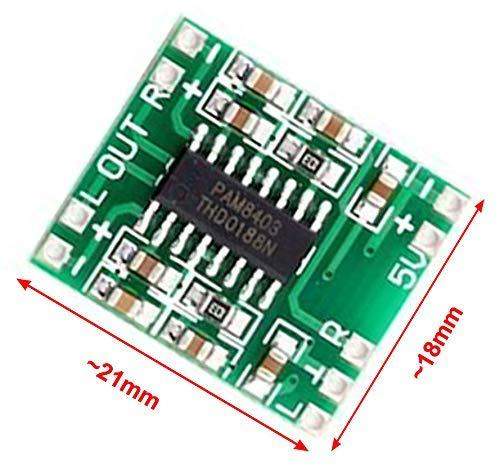 PAM8403 Module Super Board 2 * 3W Class D Digital Amplifier Board Efficient 2.5 to 5V USB Power - Pack of 1-Robotbanao.com-amplifier board,board,digital amplifier board,module,pam,pam 8403 module,pam8403,robotics accessories