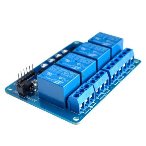 5V 4 Channel Relay Control Board Module With Optocoupler, 4 Way Relay Module for Arduino DSP AVR PIC ARM, Blue - Robotbanao.com