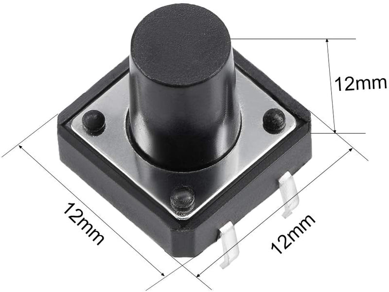 12x12x12mm 4 Pin PCB Momentary Tactile Tact Push Button Switch 10PCS