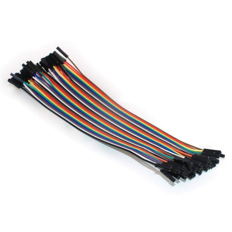 Reusable Solderless Breadboard Dupont Jumper Wires Connector for Raspberry Bot Circuit Creating Ribbon Cables Kit PCB Cable Female to Female, 20 Pieces-Robotbanao.com-