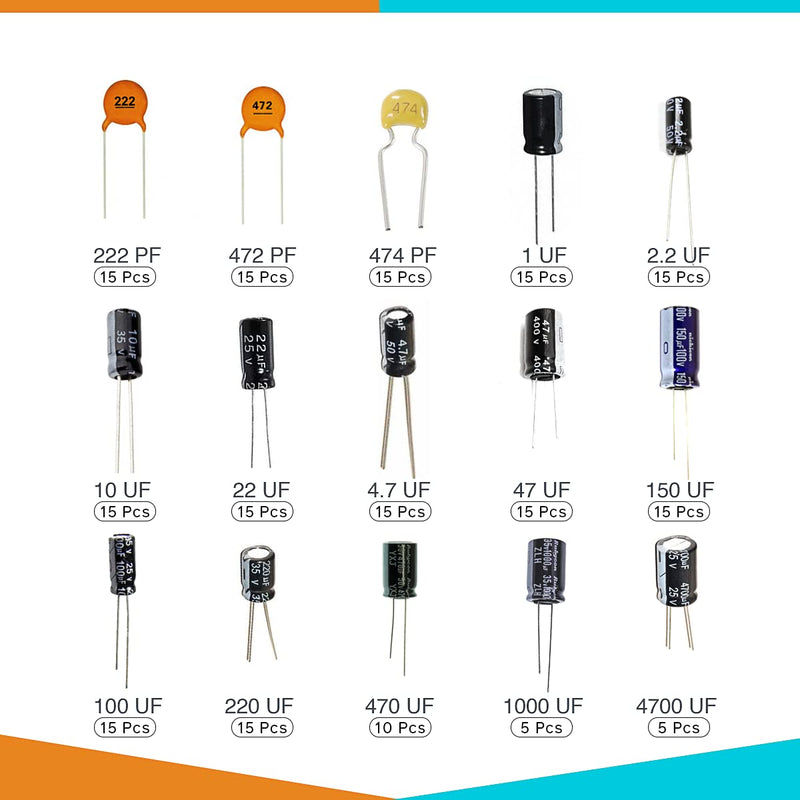 Robotbanao 200 Pieces Capacitor Kit for DIY Projects - Combo Kit