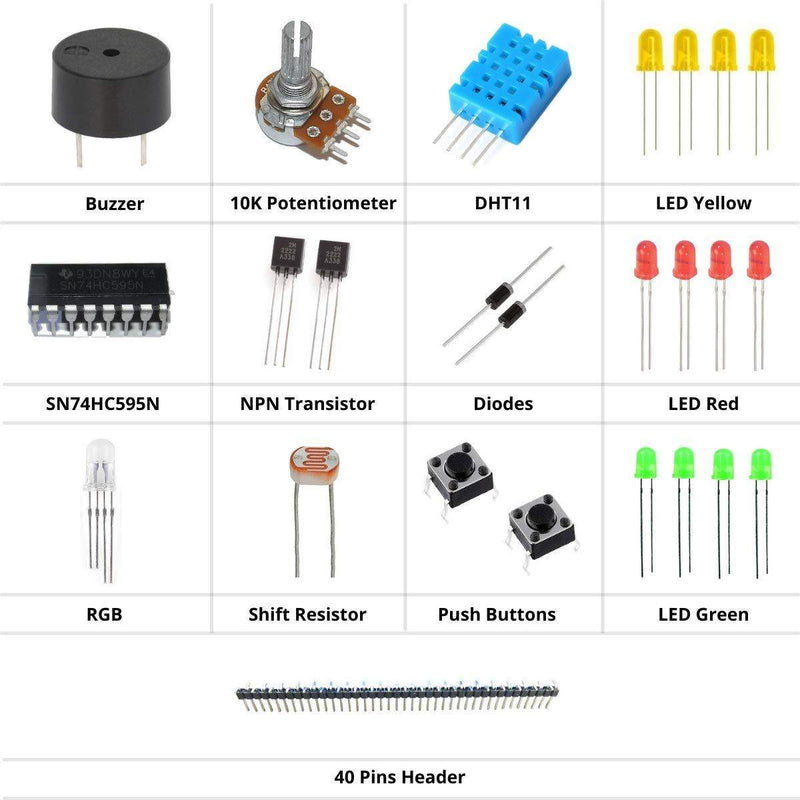 Project Basic Starter Kit compatible with Arduino IDE for Science Project - Combo Set-Robotbanao.com-basic starter kit,breadboard,for science projects,Learning and Robotics Kits,Motors,project basic starter kit,resistors,robotics accessories,sg90,uno r3 board with usb