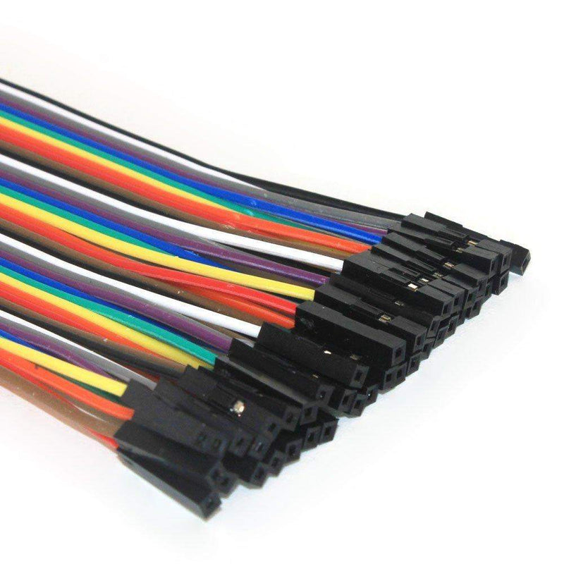 Reusable Solderless Breadboard Dupont Jumper Wires Connector for Raspberry Bot Circuit Creating Ribbon Cables Kit PCB Cable Female to Female, 20 Pieces-Robotbanao.com-