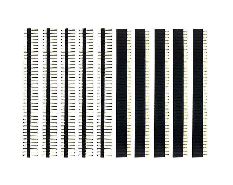 40 Pin 2.54mm Male and Female Pin Headers/Berg Strips for Arduino (Pack of 15 Each)