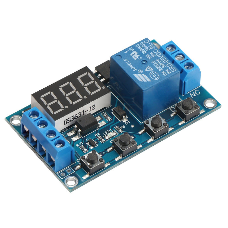 6-30V 1-Channel Power Relay Module with Adjustable Timing Cycle