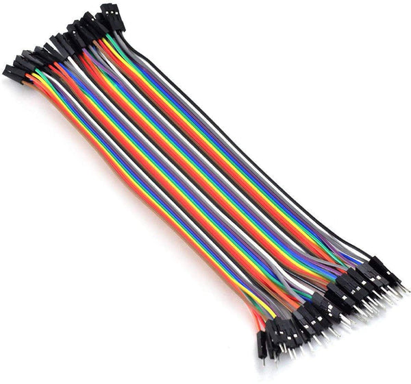 Reusable Solderless Breadboard Dupont Jumper Wires Connector for Raspberry Bot Circuit Creating Ribbon Cables Kit PCB Cable Male to Female, 20 Pieces-Robotbanao.com-