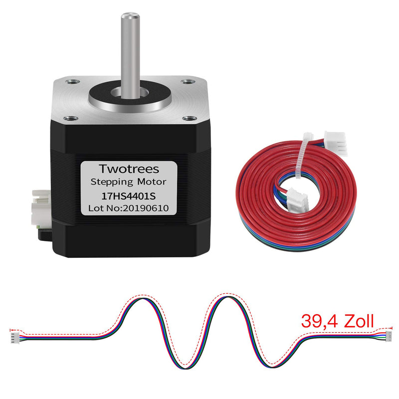 17 Stepper Motor, 4 Lead Stepper Motor 17 Motor with 1m Cable 42BYGH 38MM 1.5A (17HS4401S) for CNC XYZ 3D Printer