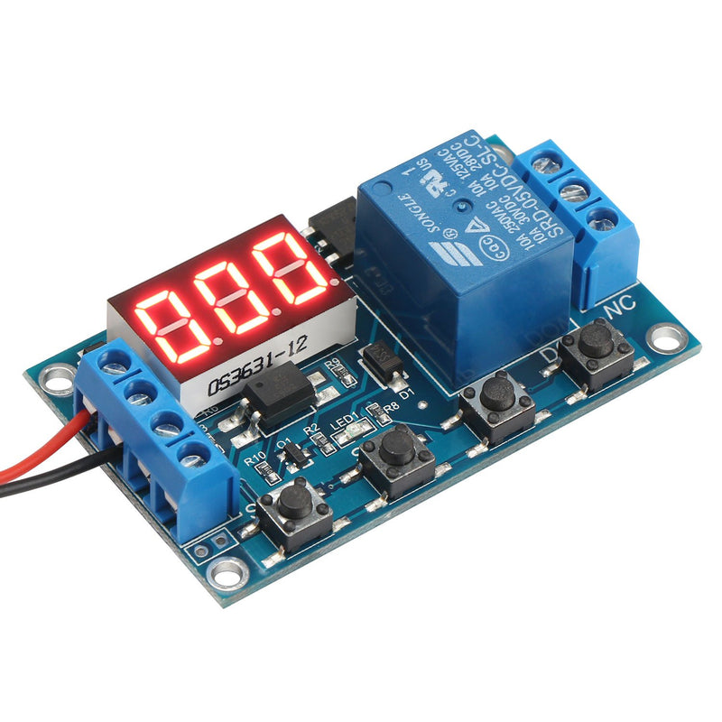 6-30V 1-Channel Power Relay Module with Adjustable Timing Cycle