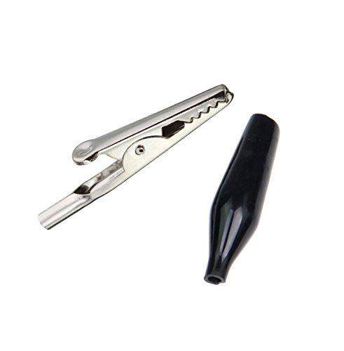Crocodile Alligator Clips Electrical Test Clamps with Protective Insulation Cover - Black-Robotbanao.com-aligator clip,black crocodile clip,cable,clip,crocodile clip,electrical test clamps,robotics accessories,wire