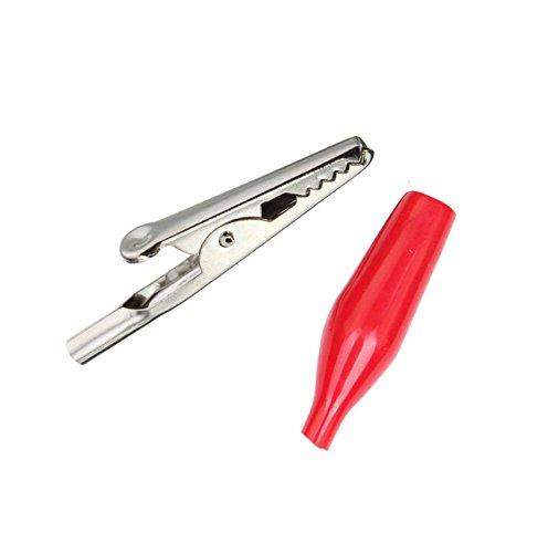 Crocodile Alligator Clips Electrical Test Clamps with Protective Insulation Cover - Red-Robotbanao.com-aligator clip,crocodile clip,crocodile clip black,crocodile clip red,electrical test clamps,insulated,red color clip