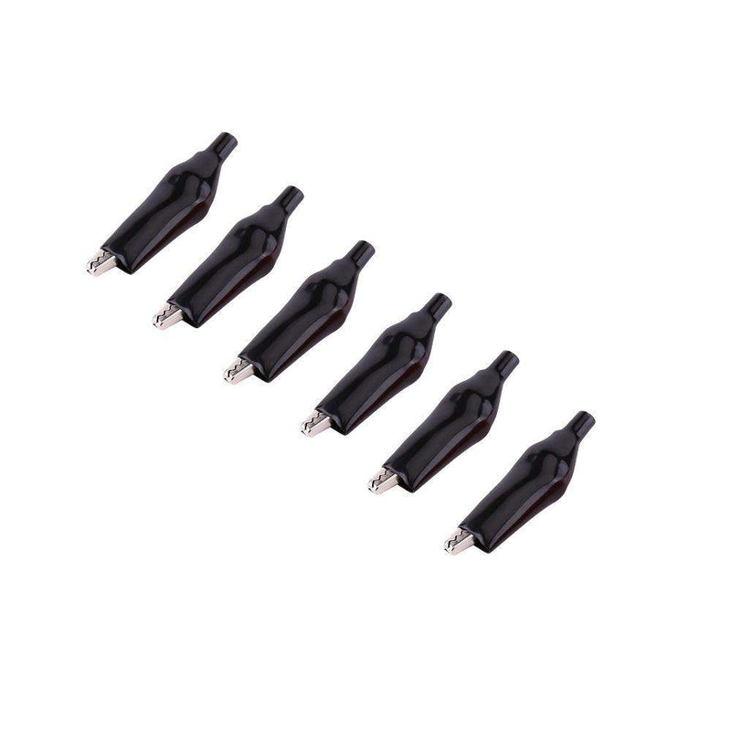 Crocodile Alligator Clips Electrical Test Clamps with Protective Insulation Cover - Black-Robotbanao.com-aligator clip,black crocodile clip,cable,clip,crocodile clip,electrical test clamps,robotics accessories,wire