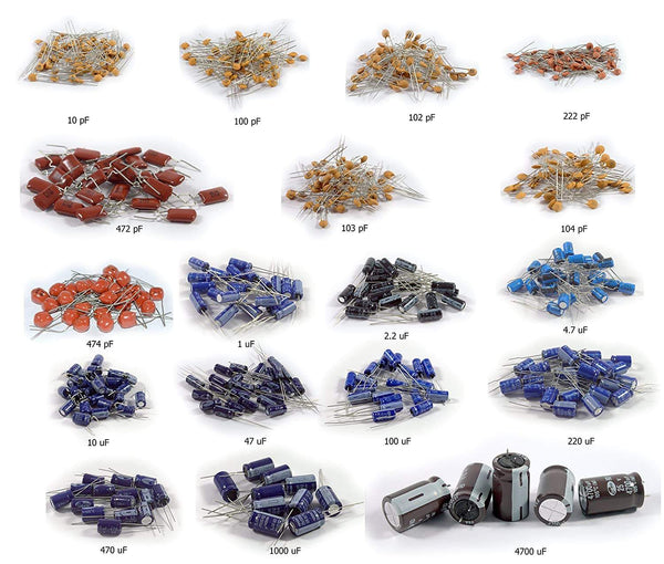 Capacitor Kit: 18 Values Ultimate Capacitor Kit (Pack of 555) - Robotbanao.com