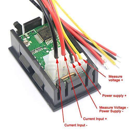 Digital Voltmeter Ammeter DC 0-100V 10A Dual Red-Blue LED Monitor Panel, Black - Robotbanao.com