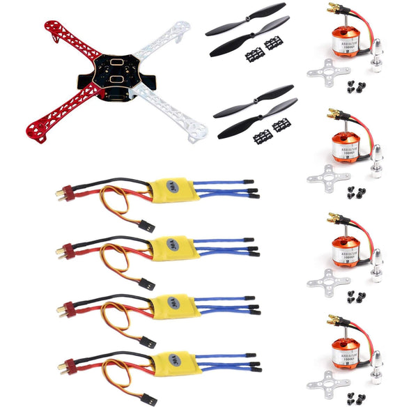 F450 Quadcopter Kit with 4 Pcs. A2212 KV1000 Brushless Motor and 4 Pcs. 30A ESC and 2 Pair 1045 Propeller - Robotbanao.com