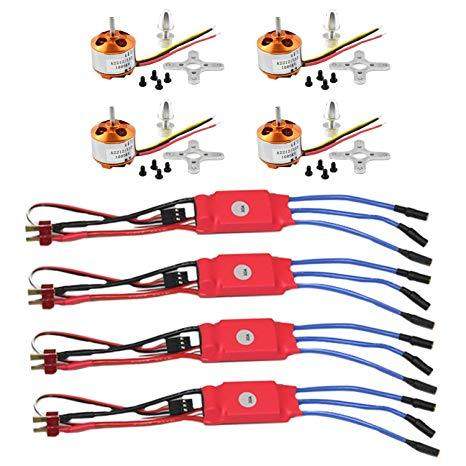 F450 Quadcopter Kit with 4 Pcs. A2212 KV1000 Brushless Motor and 4 Pcs. 30A ESC (Simonk) and 2 Pair 1045 Propeller - Robotbanao.com