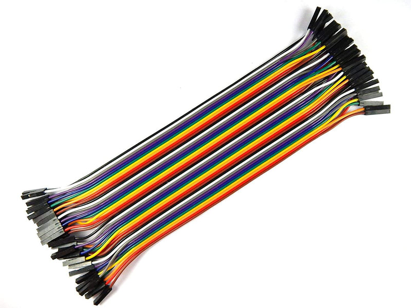 Female to Female ( F-F ) 40 Pin Dupont Jumper Wire, 40 Pieces, 20 cm - Robotbanao.com