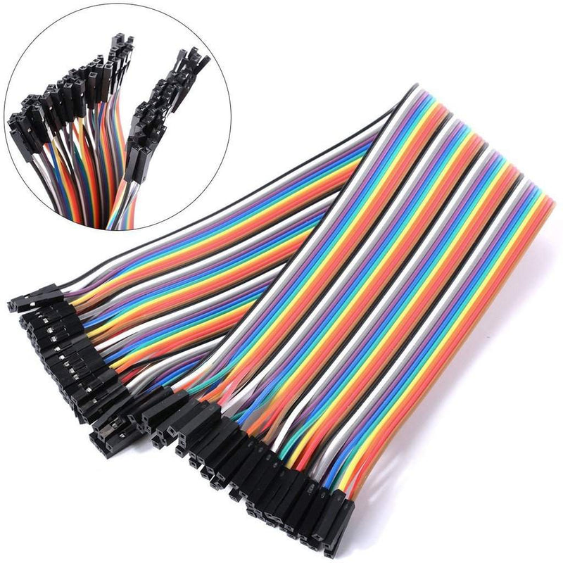 Female to Female ( F-F ) 40 Pin Dupont Jumper Wire, 40 Pieces, 20 cm - Robotbanao.com