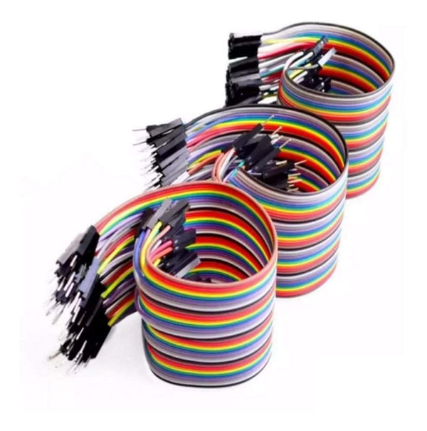 Jumper Wires Male To Male ( M-M ), Male To Female ( M-F ), Female to Female ( F-F ), 20cm, 60 Pieces - Robotbanao.com