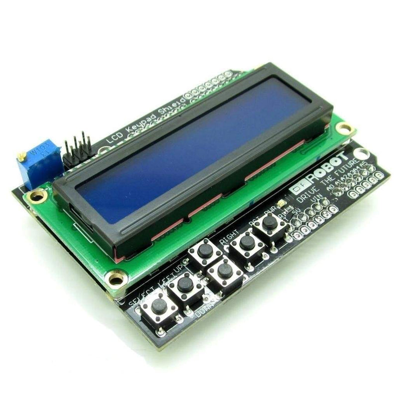 LCD1602 Arduino Compatible LCD Keypad Shield for Arduino - Robotbanao.com