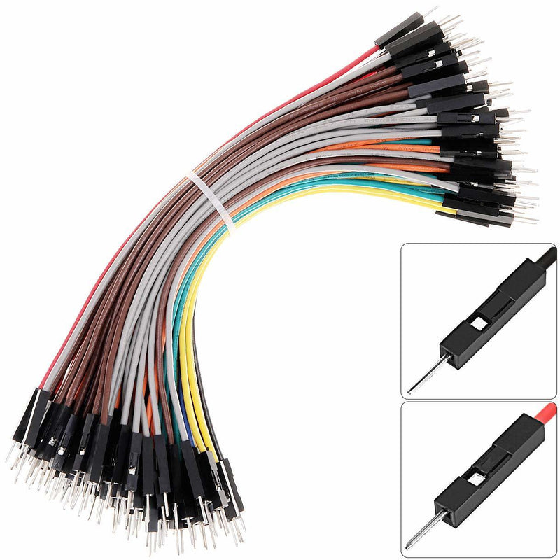 Neuftech® 40pcs 20cm 2,54 mm mâle à femelle Dupont fil Jumper câble pour  Arduino Breadboard